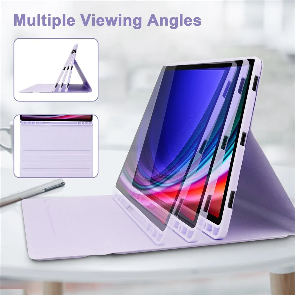 SK-T810 For Samsung Galaxy Tab S9+ SM-X810 / X816B / X818U Leather Case with Wireless Bluetooth-compatible Keyboard - Purple - 4