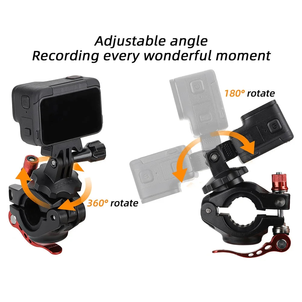 SUNNYLIFE ZJ758 DJI Action 4 / GoPro 12 Bike Mount 360-Degree Rotation Handlebar Camera Holder - 3