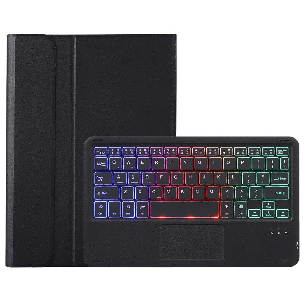 A710B-AS For Samsung Galaxy Tab S10 FE / S9 FE X510 X516 / S9 X710 X716B X718U Bluetooth-Compatible Keyboard Tablet Case - Black - 2