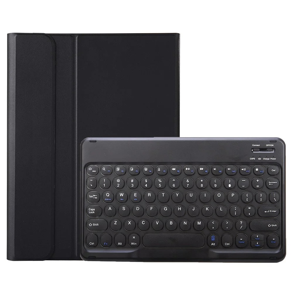 YA710B For Samsung Galaxy Tab S10 Lite / S10 FE / S9 FE X510 X516 / S9 X710 Round Key Cap Bluetooth-Compatible Keyboard TPU Tablet Case - Black - 2