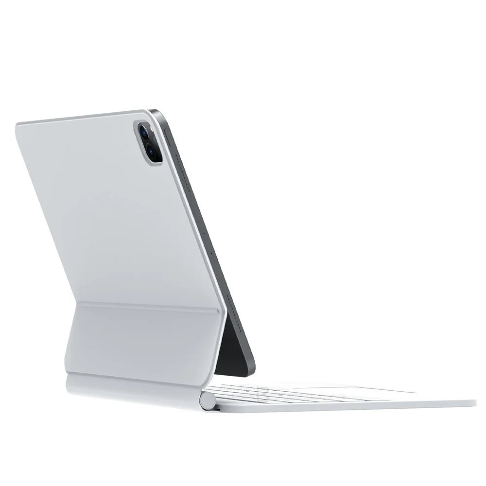 BENWIS ID-MKB For iPad Pro 12.9 (2022) / (2021) / (2020) / (2018) Magnetic Suspension Leather Tablet Stand Case Bluetooth-compatible Keyboard - White - 4