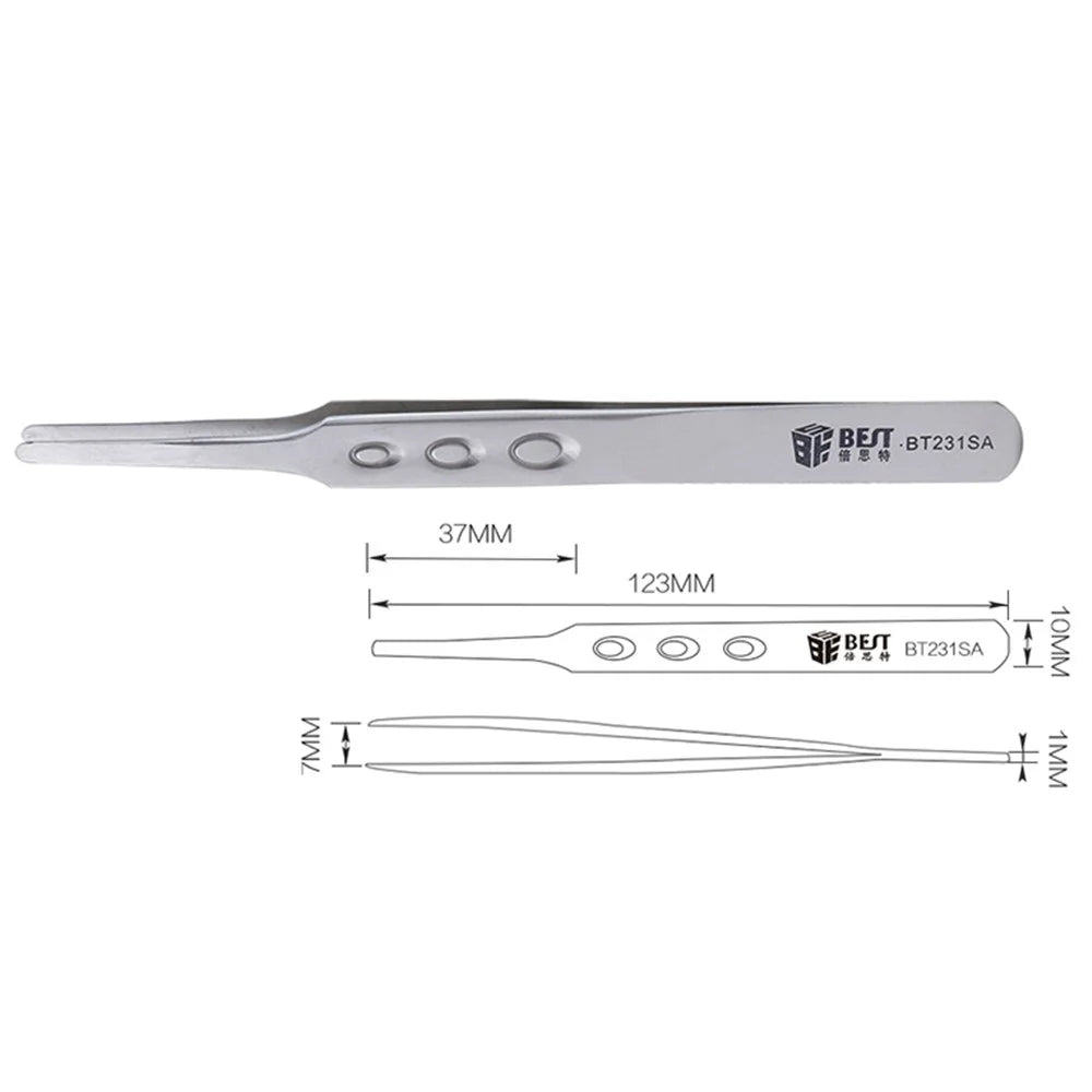 BEST Anti-static Precision Stainless Steel Matte Tweezers - BT231SA - 2