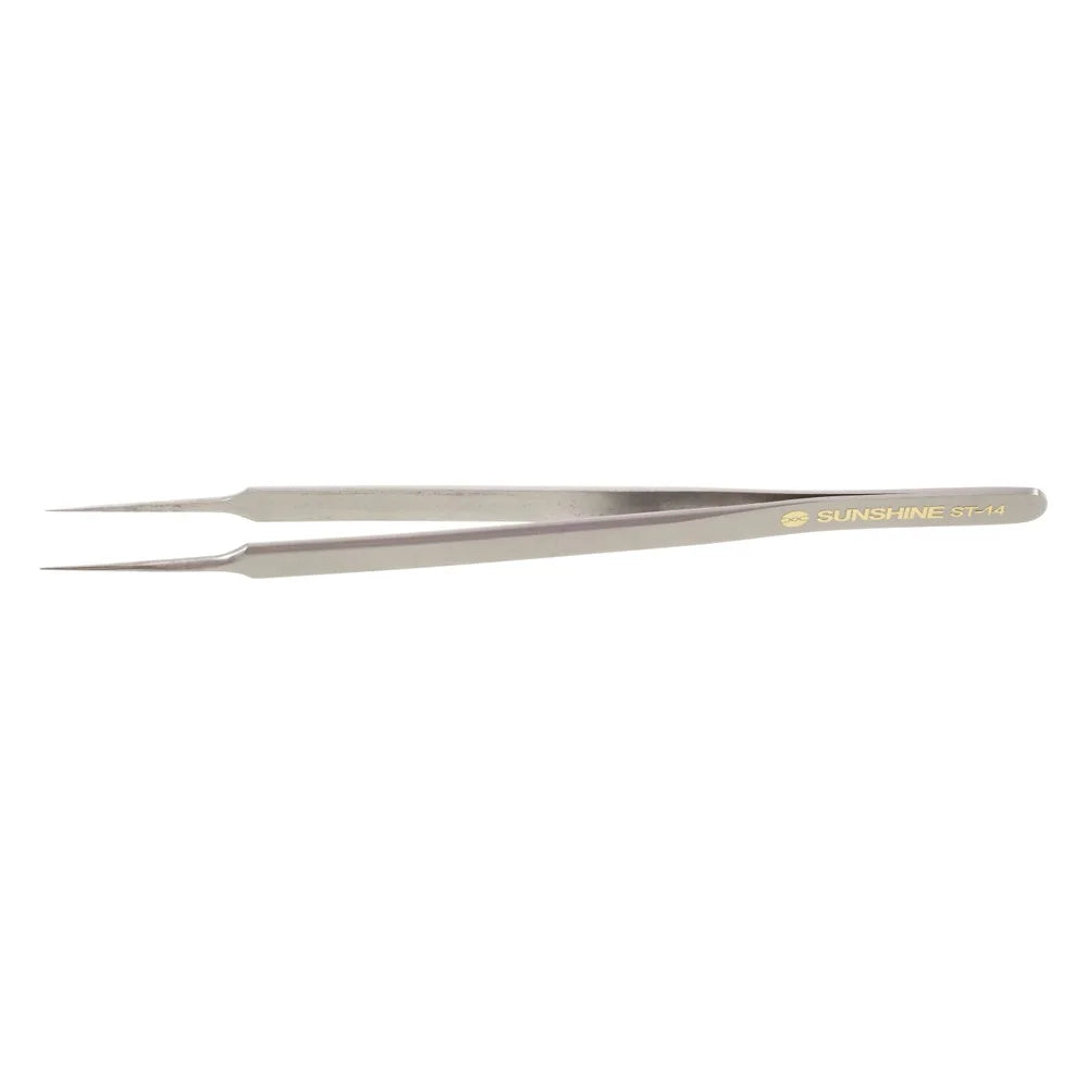 SUNSHINE ST-14 High Strength Metal Long Pointed Tip Tweezers - 6