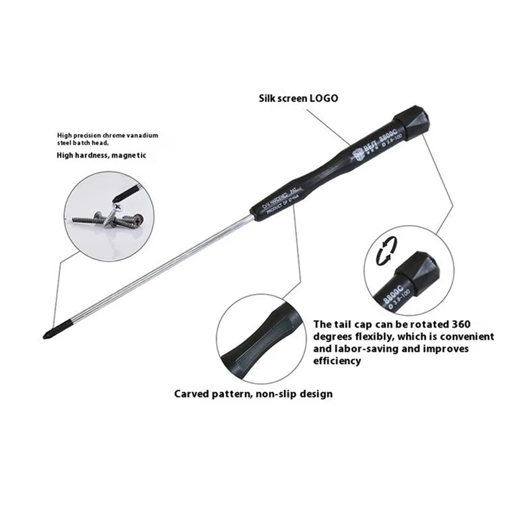 BEST BST-8800C 100mm Precision Dismantling Screwdriver for Phone and Computer Repair - 2