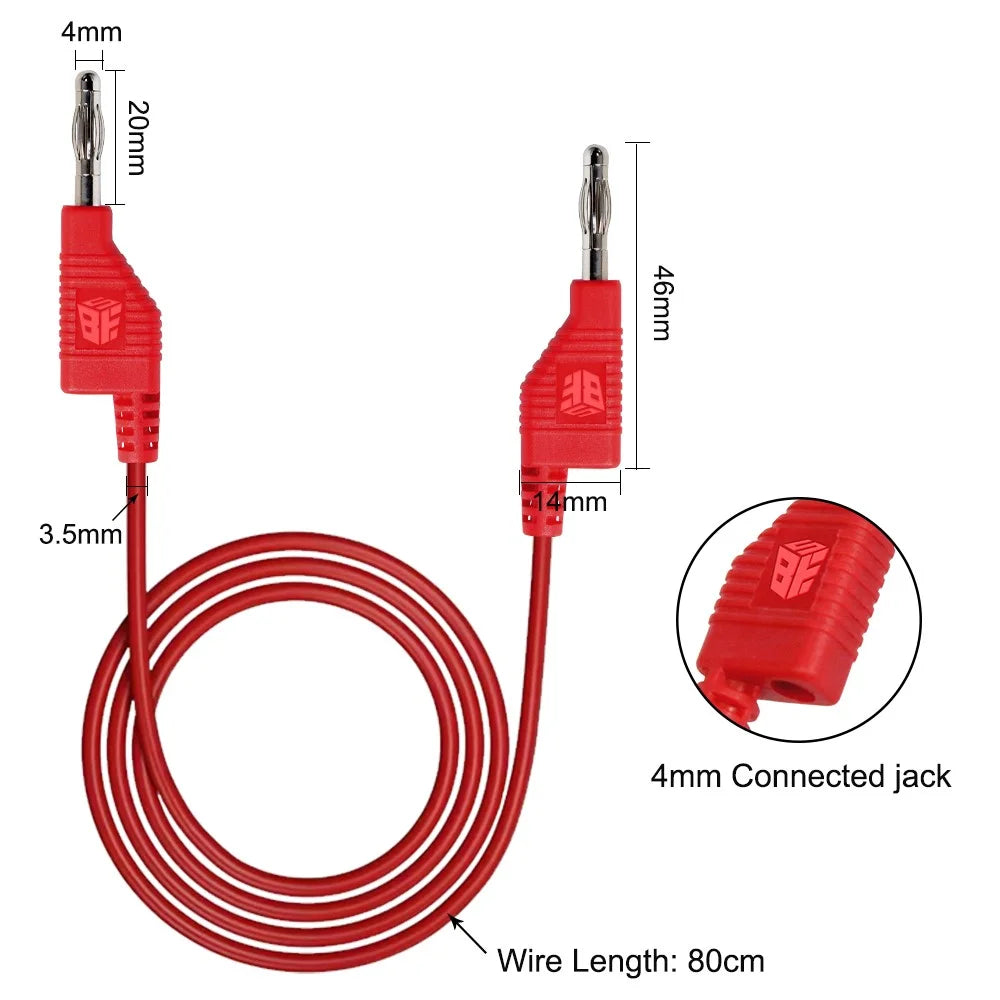 BEST BST-080-JP Assembled Test Leads with Stackable Banana Plugs - 4