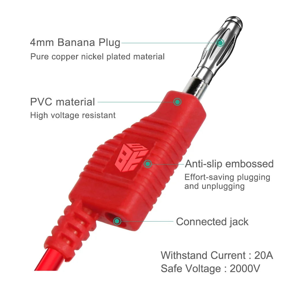 BEST BST-060-JP Stackable Banana Plug to Alligator Clip Test Leads - 3