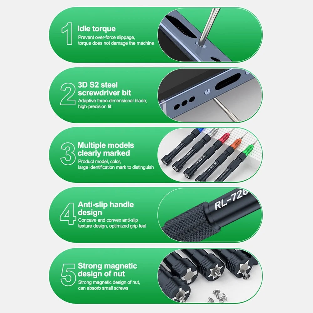 RELIFE RL-726 3D Precision Torque Screwdriver Extra Hard S2 Steel Bit - Convex Cross 2.5 - 3