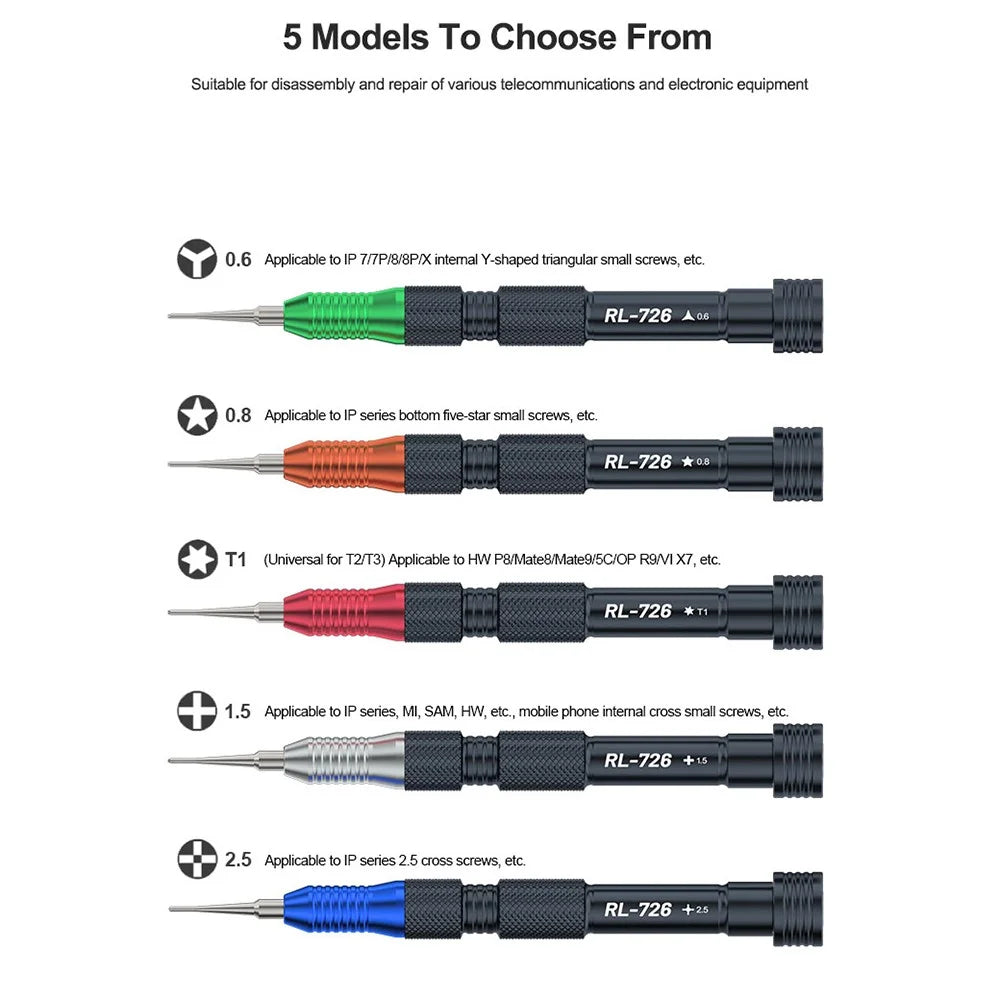 RELIFE RL-726 3D Precision Torque Screwdriver Extra Hard S2 Steel Bit - Convex Cross 2.5 - 7