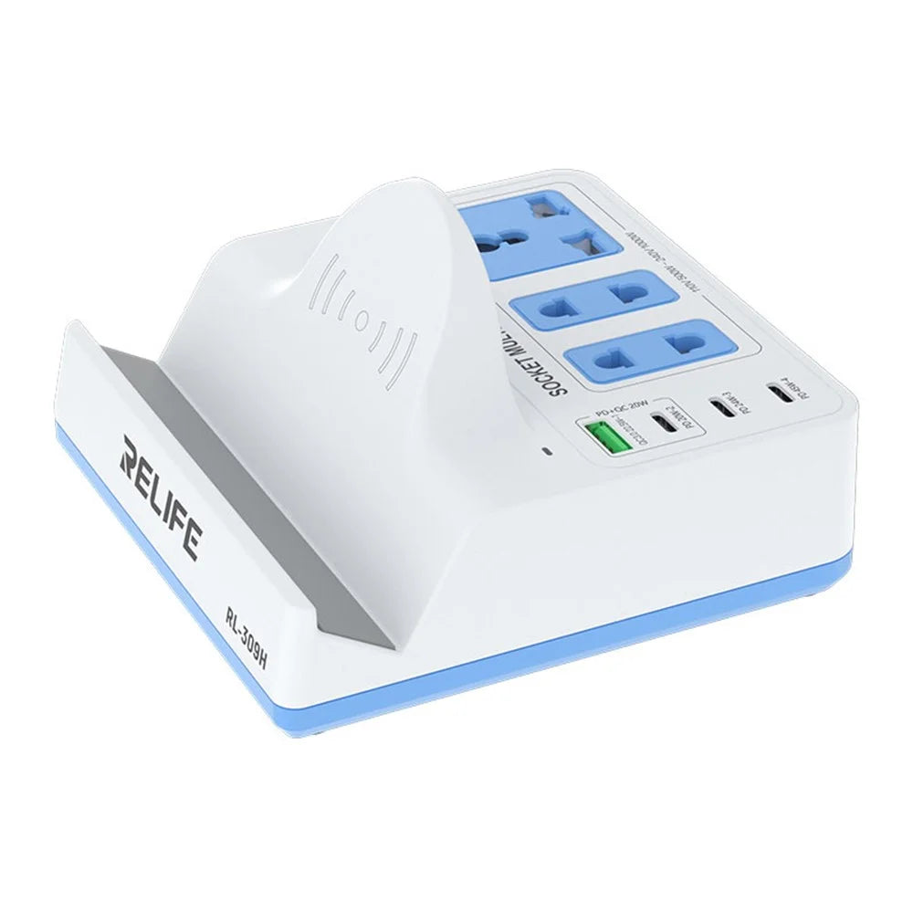 RELIFE RL-309H 72W Integrated Desktop Smart Socket with 15W Wireless Charging for Phone Tablet Laptops - 2