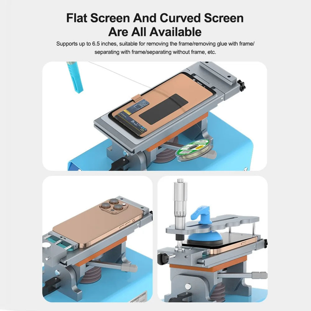 SUNSHINE S-918F Plus 5 in 1 Curved Screen Separator AI Intelligent Voice Screen Repair Tool - Blue / US Plug - 7