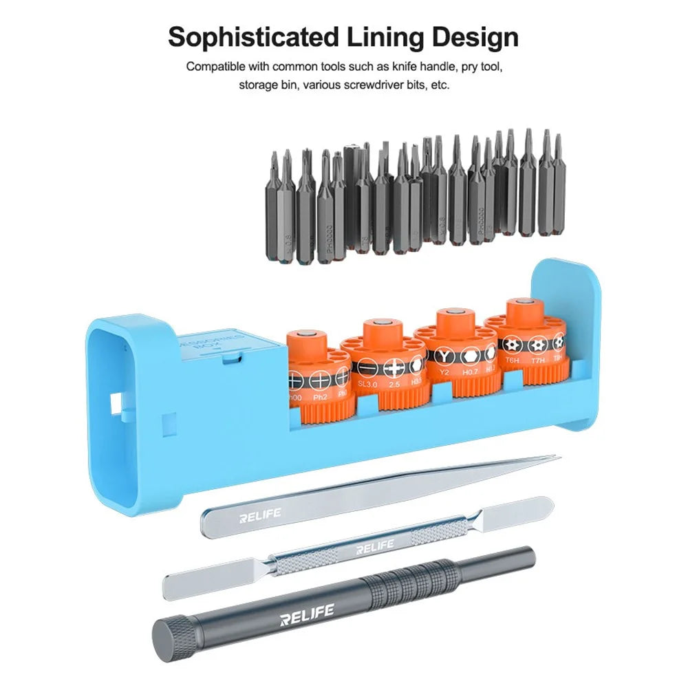 RELIFE RL-5122 43 in 1 Rotary Screwdriver Tool Set Innovative Rotating Shaft with 40 Screwdriver Bits - 5