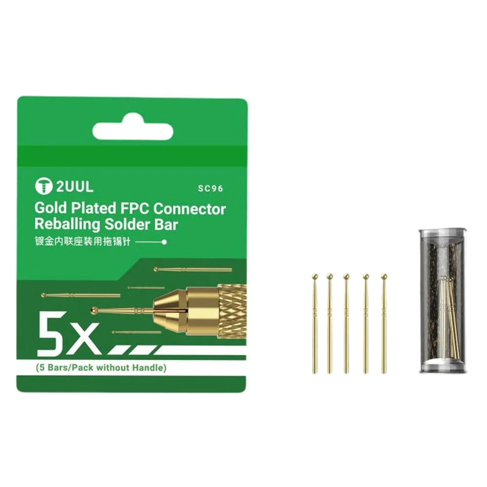 2UUL SC96 5Pcs Gold Plated Tin Dragging Needle Head FPC Connector Reballing Solder Bar - 1