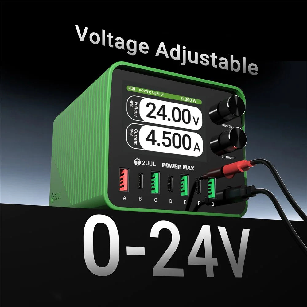 2UUL PC01 Power Max Multi-Port Charger 200W Adjustable Voltage Power Supply Wireless Charging Repair Station - 3