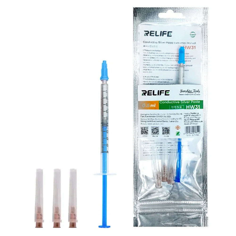 RELIFE HW31 0.5ml Conductive Silver Paste for Ribbon Cable Phone Circuit Repair - 1