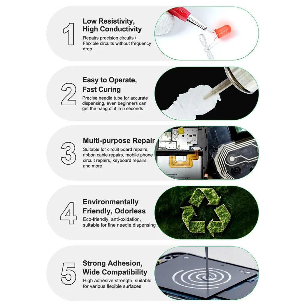 RELIFE HW31 0.5ml Conductive Silver Paste for Ribbon Cable Phone Circuit Repair - 2