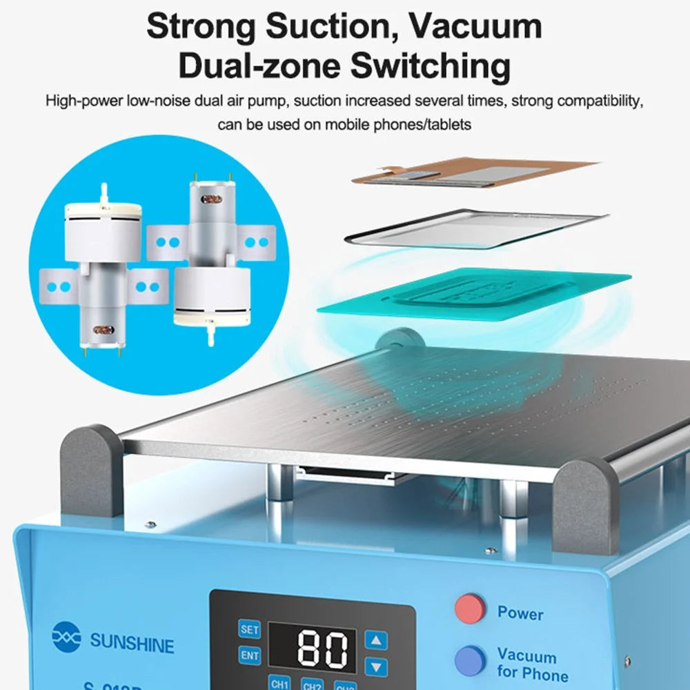 SUNSHINE S-918R LCD Vacuum Screen Separator Phone LCD Glass Removing Changing Repair Machine - EU Plug - 6