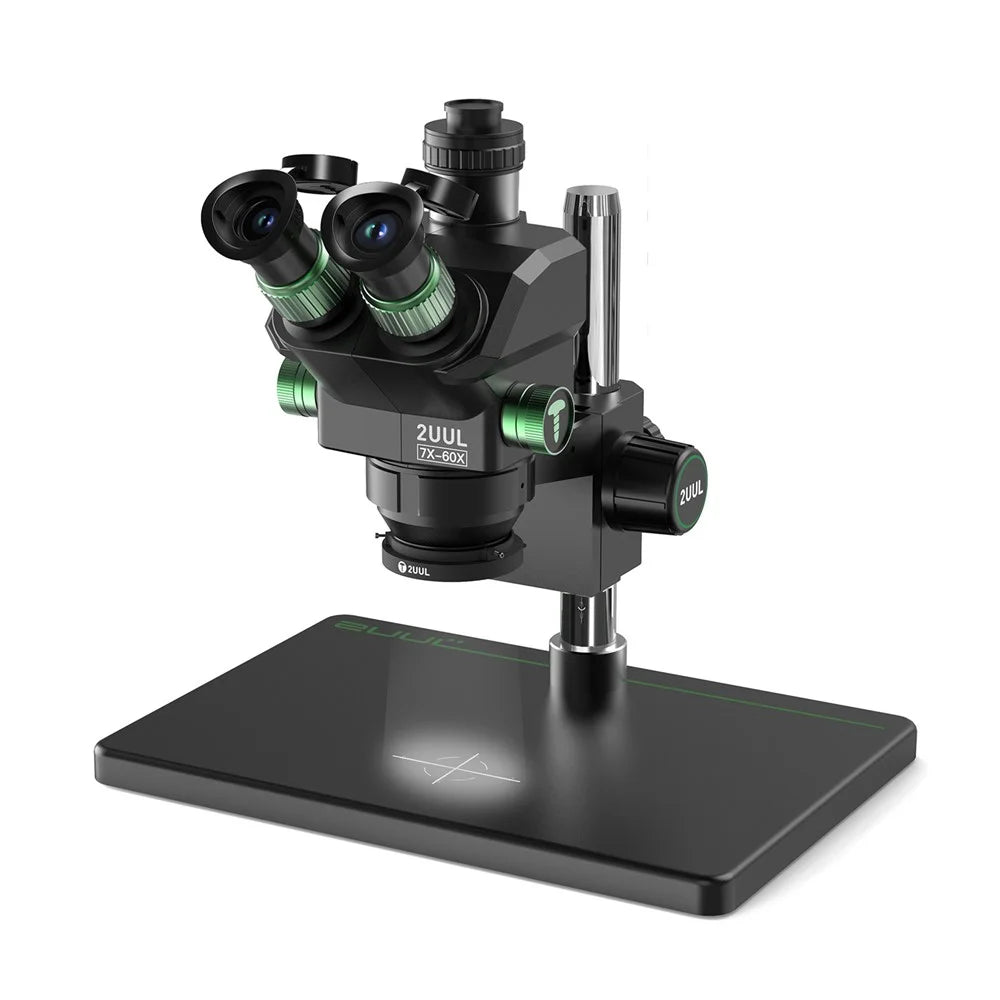 2UUL MC7060-A1 7-60X Magnification Trinocular Precision Microscope for PCB Inspection Micro Soldering Repair Work - 1