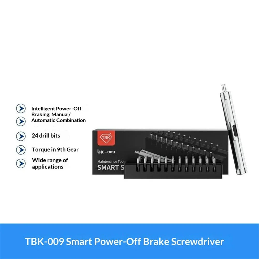 TBK BK-009 Ergonomic Electric Screwdriver with 24 Magnetic Bits Set for Electronics Repair - 2