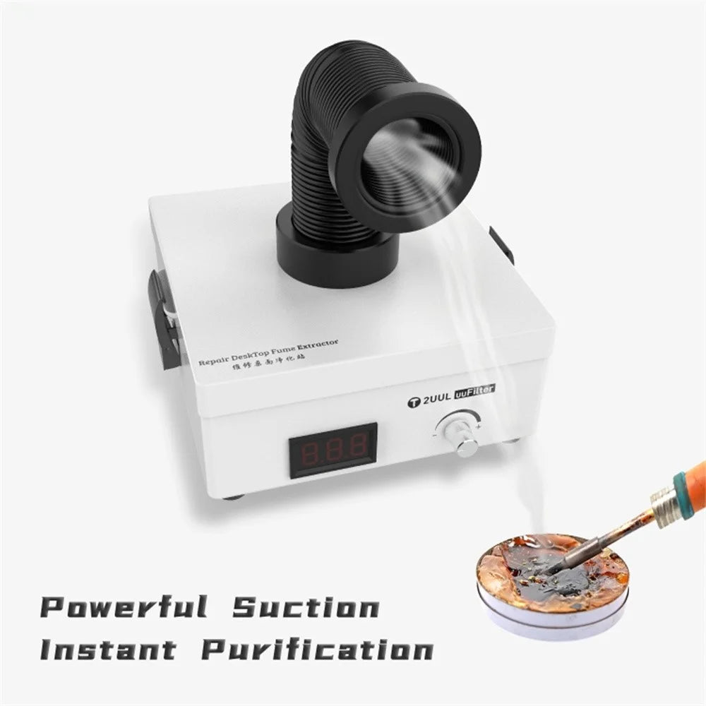 2UUL Carbon Fume Filter Extractor Filtration Purifier Absorber for Micorsoldering Repair - EU Plug - 2