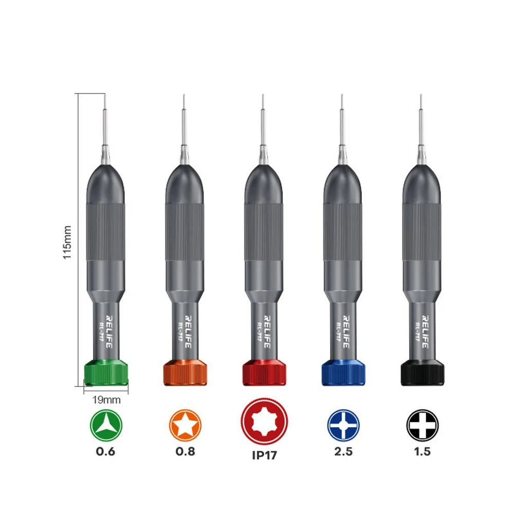 RELIFE RL-717 Rocket-Head Screwdriver For Android iPhone IP17 Series Precision Repair Tool Magnetic Bit Holder - Triangle 0.6 - 3