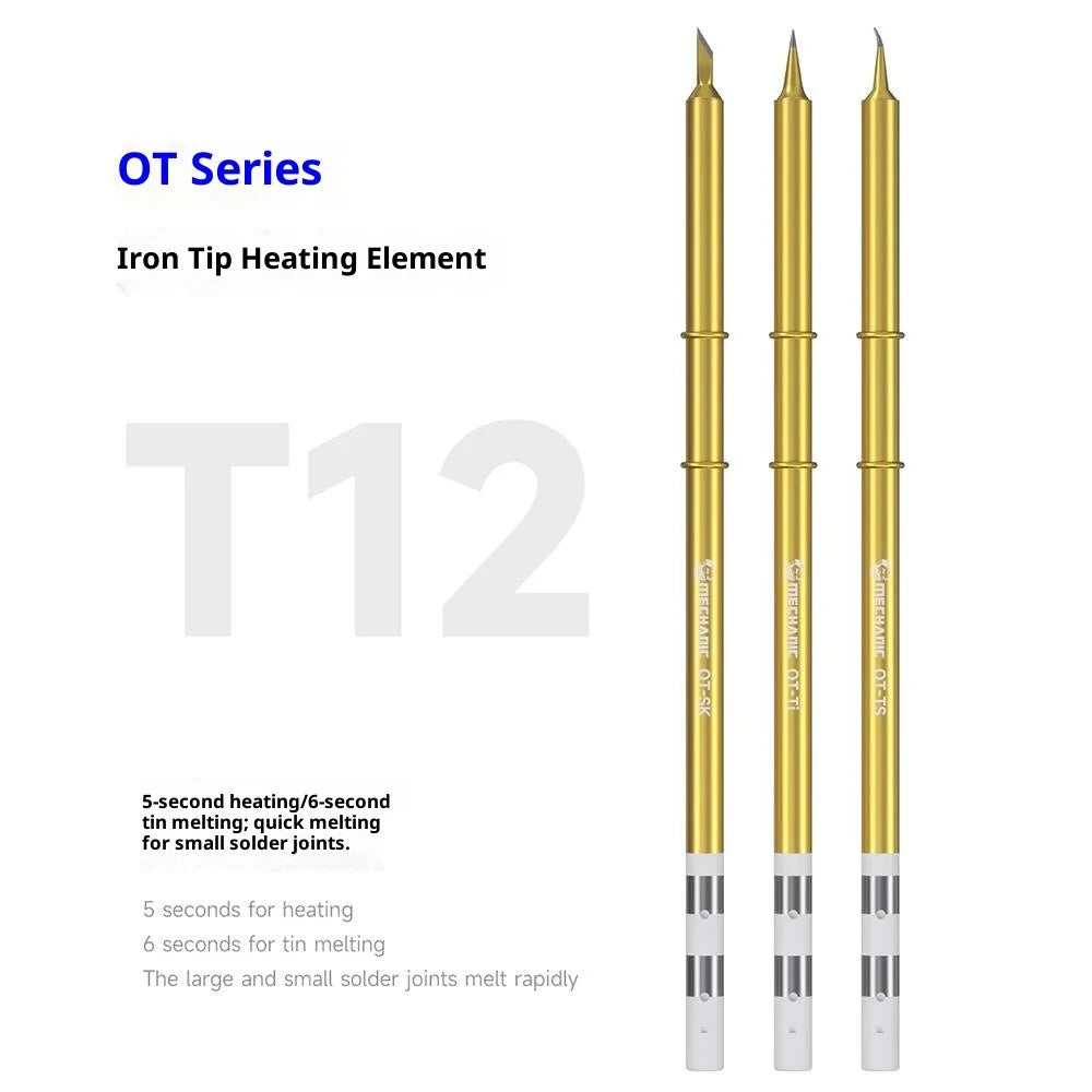 MECHANIC T12 Soldering Iron Tip Integrated Heating Core Quick Heat Up Soldering Iron Tip - OT-TS Bent Tip - 2