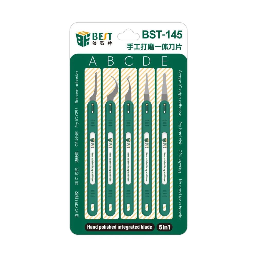 BEST BST-145 5Pcs Multi-Functional Hand-Polished Blade Set Heat-Resistant Integrated Remover Knife Repair Tool Kit - 6
