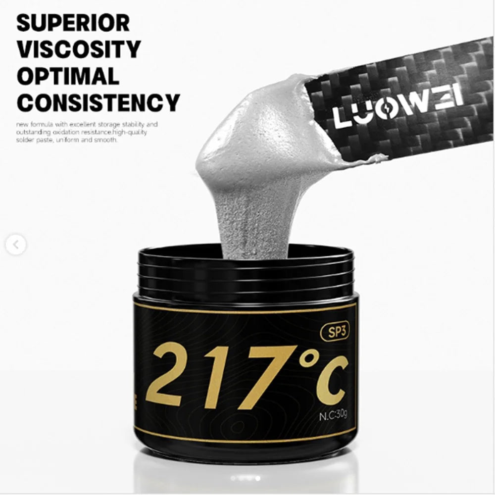 LUOWEI LW-SP3 30g Solder Paste for Precision Electronics / Chip Level Soldering / Phone PCB Repair - 217 Celsius Degree - 2