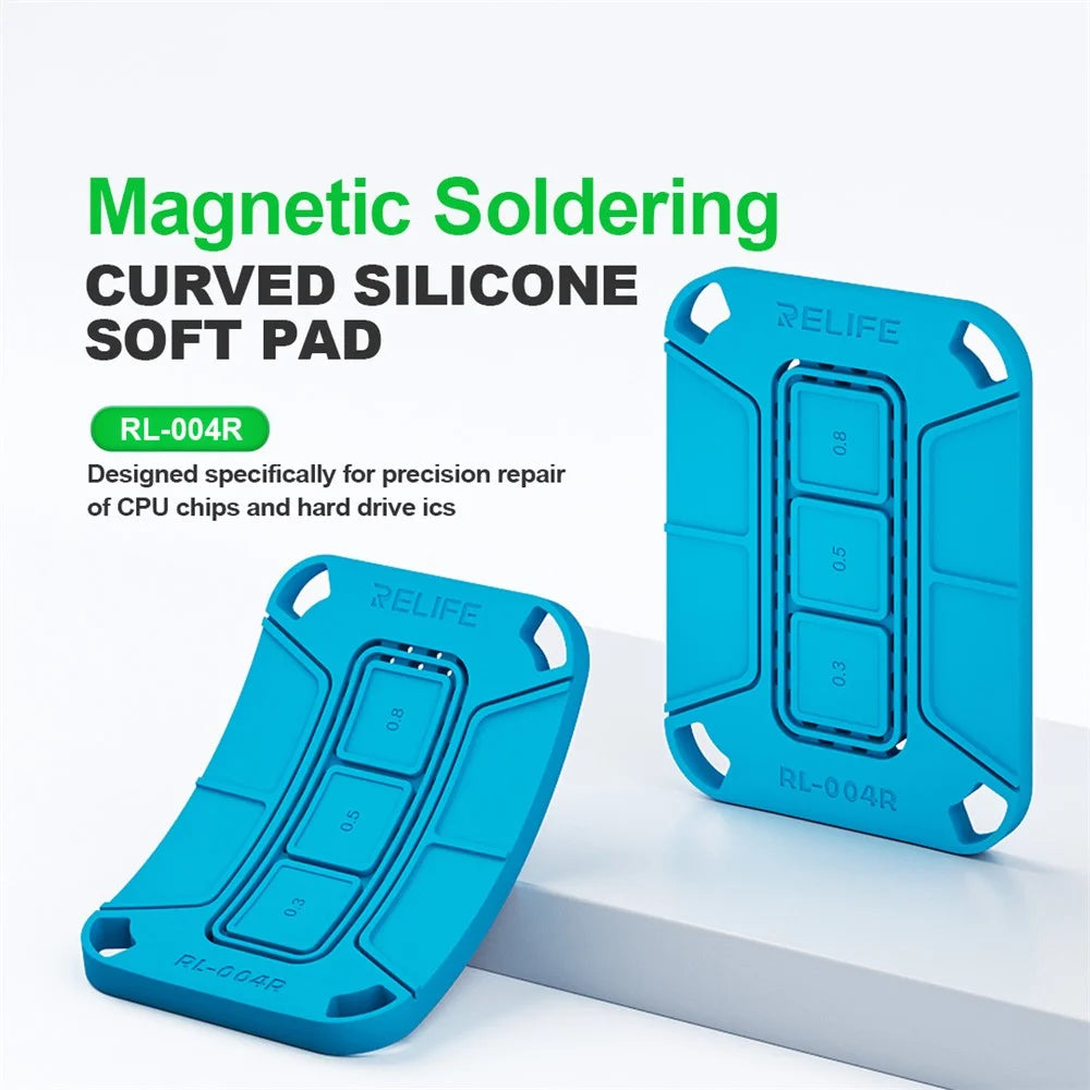 RELIFE RL-004R Curved Magnetic Soldering Pad Soft Heat Resistant For CPU Chips  /  Hard Drive IC Soldering - Blue - 2