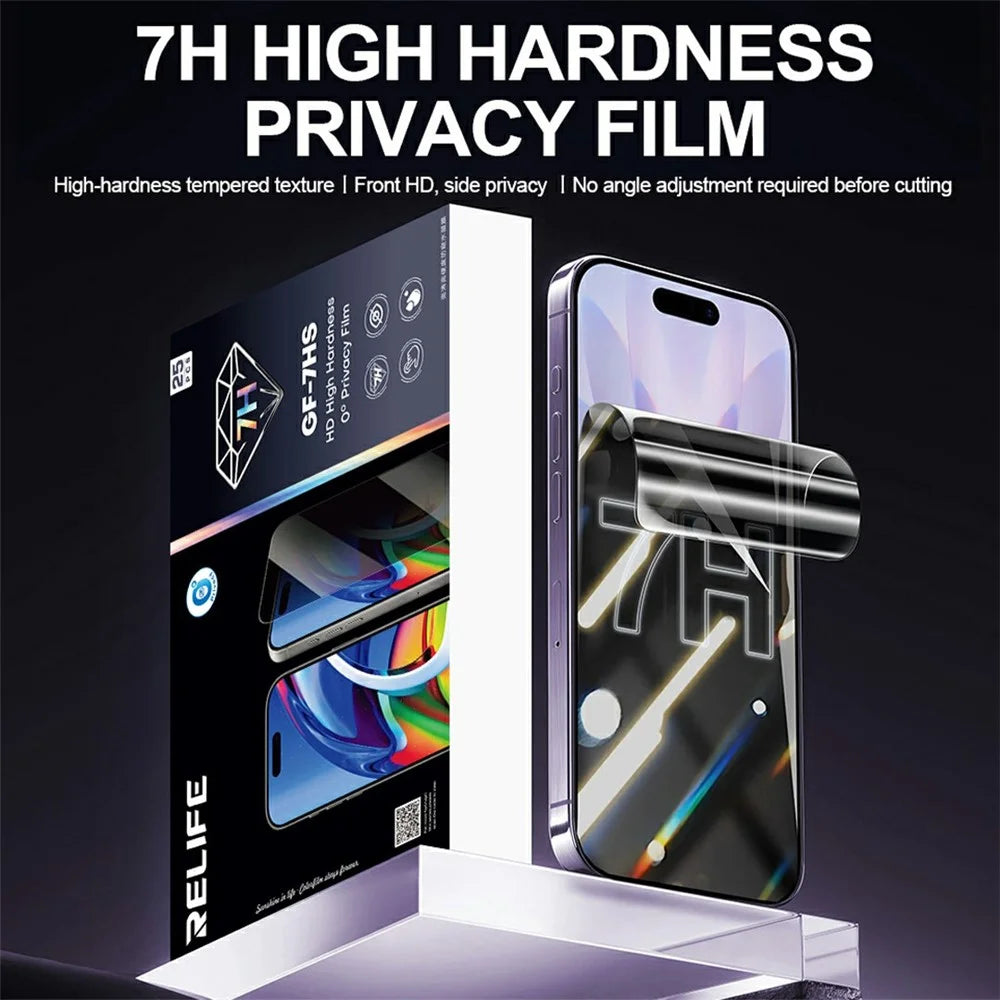 RELIFE GF-7HS 25Pcs 7H Hardness Anti-Spy Full Screen Protector PET Hydrogel Film (Work with SUNSHINE C4 Pro / C4 Pro Max) - Black - 2