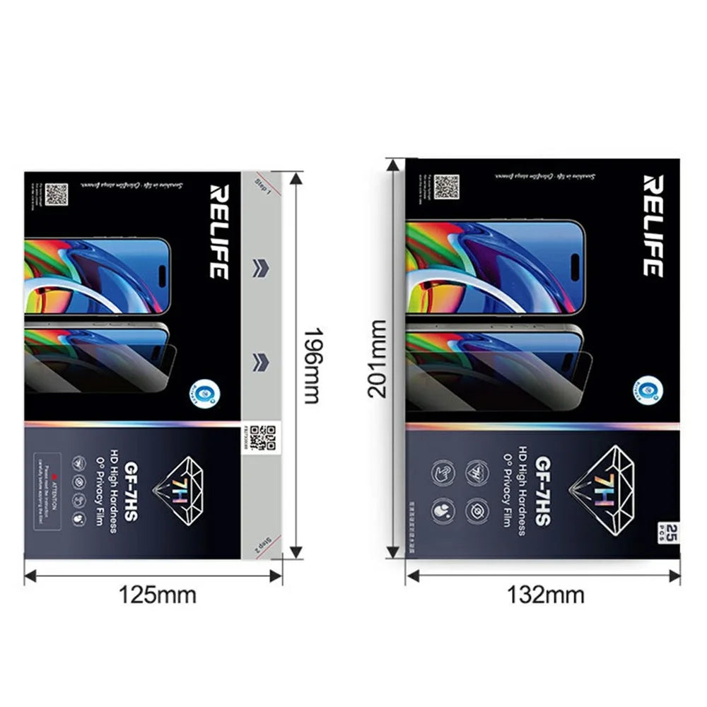 RELIFE GF-7HS 25Pcs 7H Hardness Anti-Spy Full Screen Protector PET Hydrogel Film (Work with SUNSHINE C4 Pro / C4 Pro Max) - Black - 7
