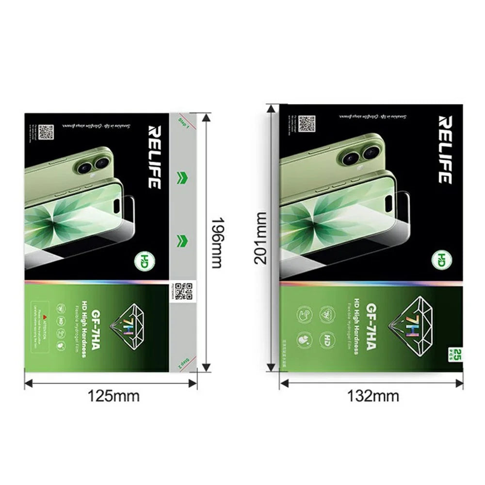 RELIFE GF-7HA 25Pcs 7H Hardness Screen Protector HD Clear Full Cover PET Hydrogel Film (Work with SUNSHINE C4 Pro / C4 Pro Max) - Transparent - 7