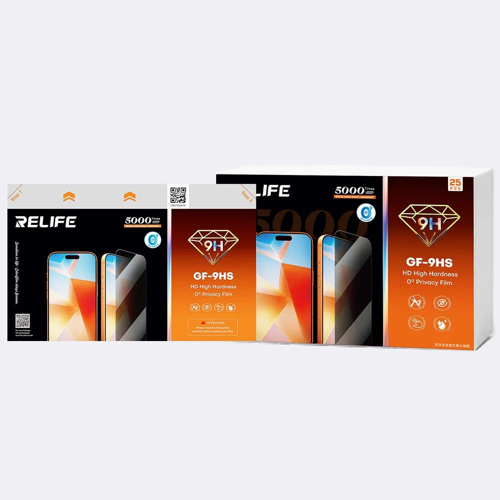 RELIFE GF-9HS 25Pcs 9H Hardness Anti-Spy Screen Protector Full Cover PET Hydrogel Film (Work with SUNSHINE C4 Pro  /  C4 Pro Max) - Black - 7