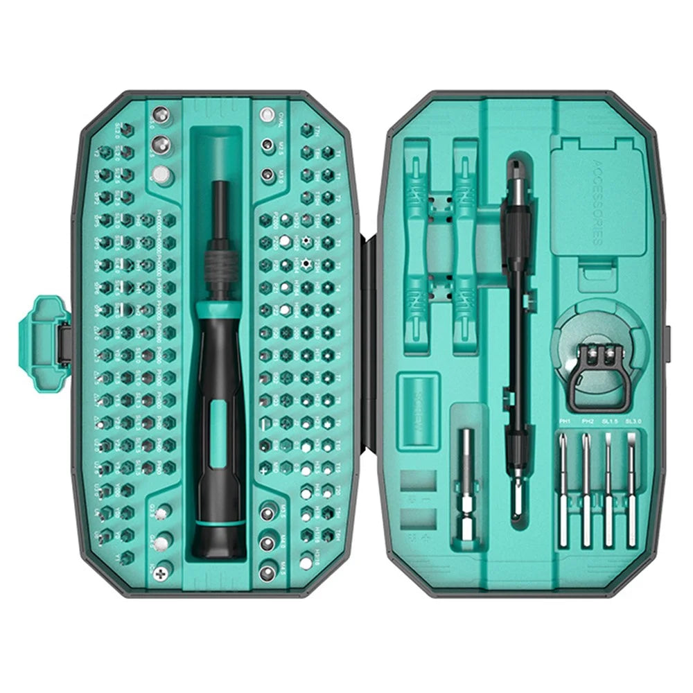 JIAFA MT-T152 152 in 1 Precision Screwdriver Set CRV Steel Magnetic Handle Repair Kit for Electronics - Black  /  Green - 1