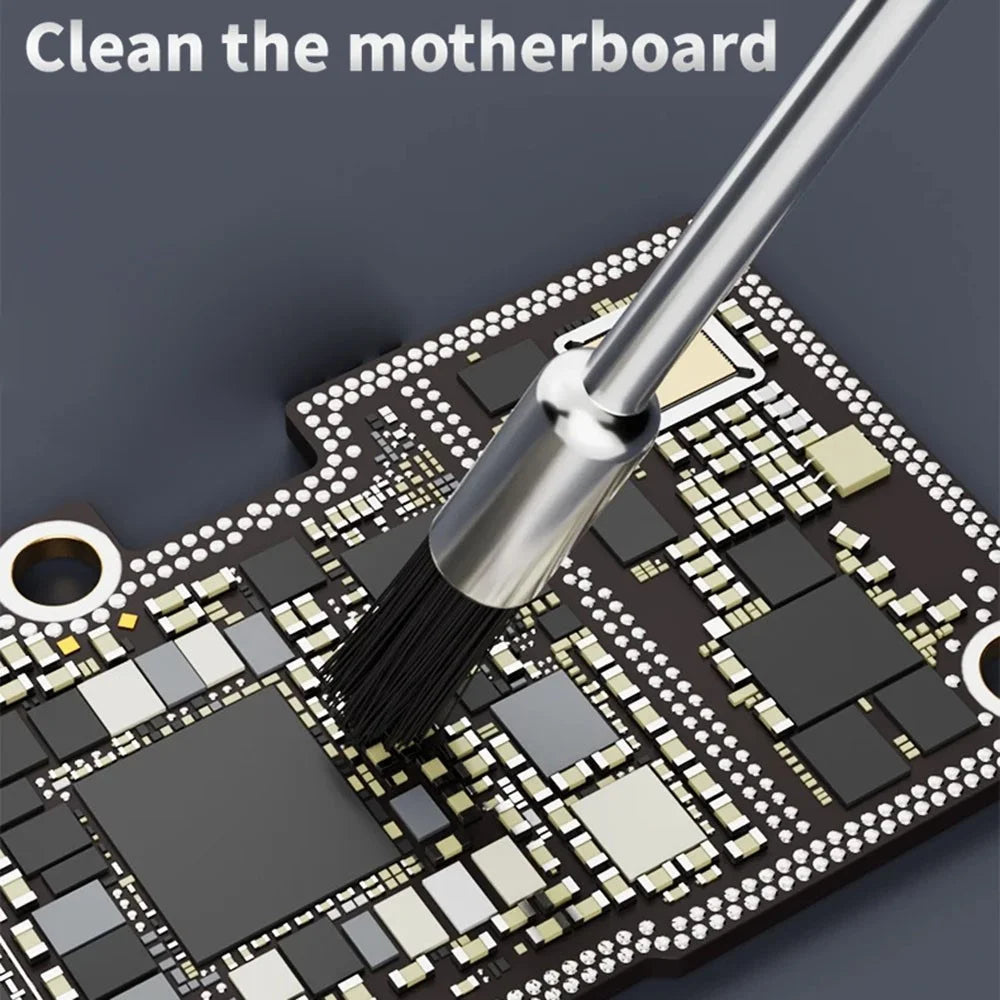 LANRUI QB95 10Pcs / Box 2.35mm Dust Cleaning Brush Steel Handle Dust Cleaning Mane Brush for Phone Repair IC Pad Motherboard - 2