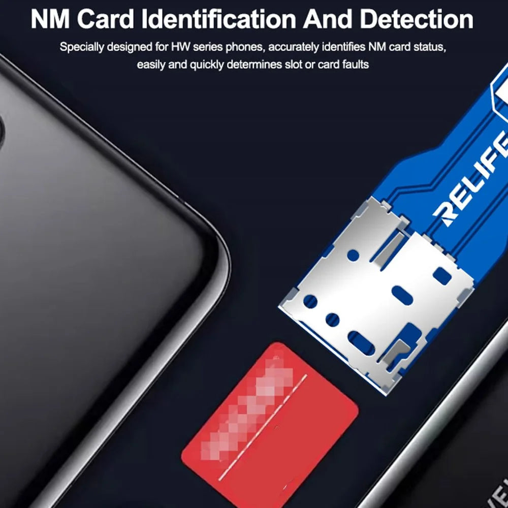 RELIFE XA6 Dual SIM Card Signal Test Board No Disassembly TF NM Card Signal Detector Test Tool for iPhone Android - 4