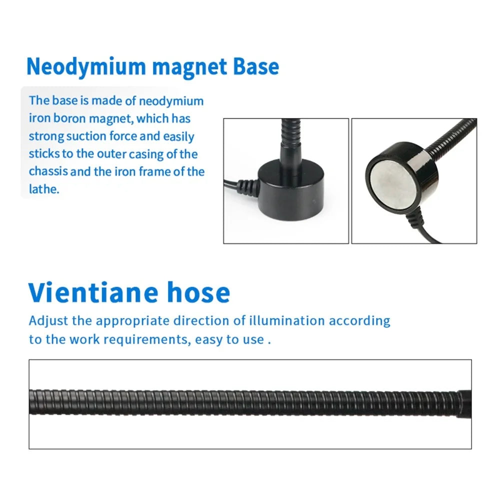 SUNSHINE SS-804 Magnetic LED Work Light 10W Aluminum Heat Dissipation Flexible Hose COB Desk Lamp for Repair - EU Plug - 5