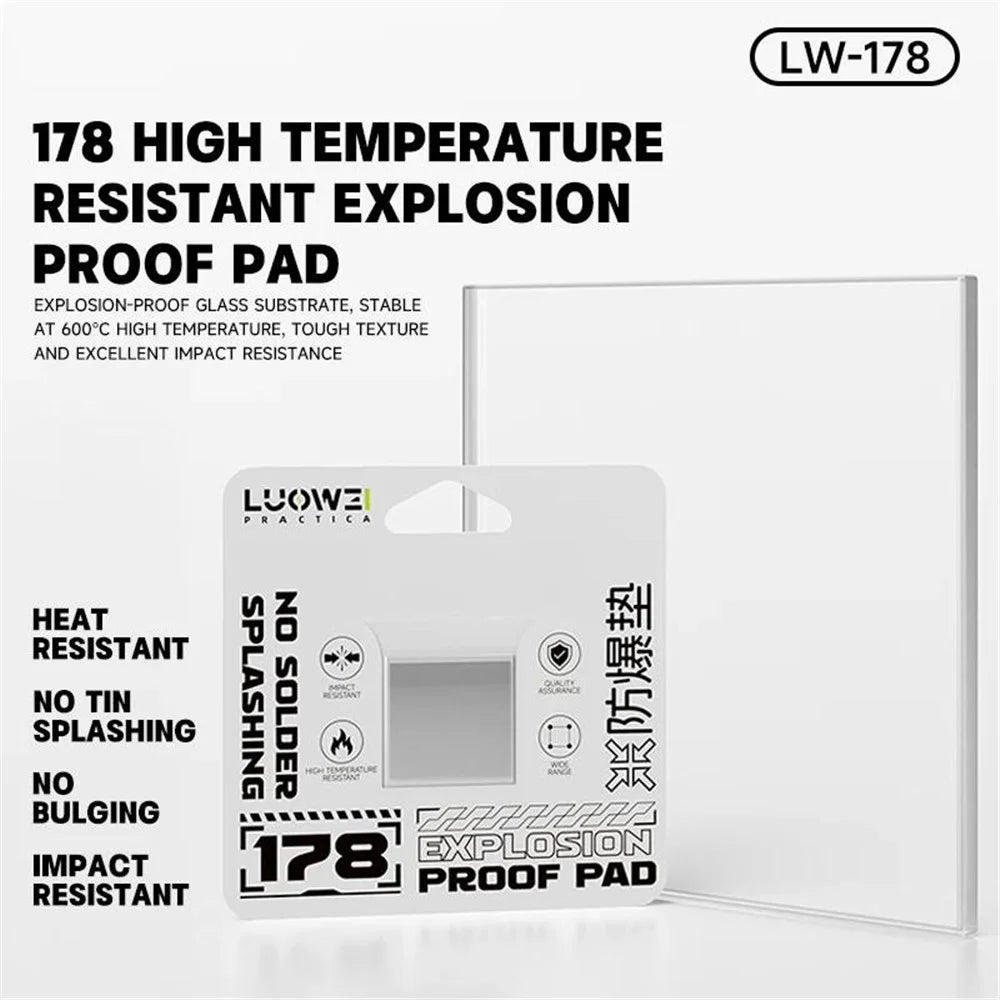 LUOWEI LW-178 High Temperature Explosion-Proof Pad 600 Degree Celsius Heat Resistant Glass Substrate Mat for SMT PCB Soldering - 2