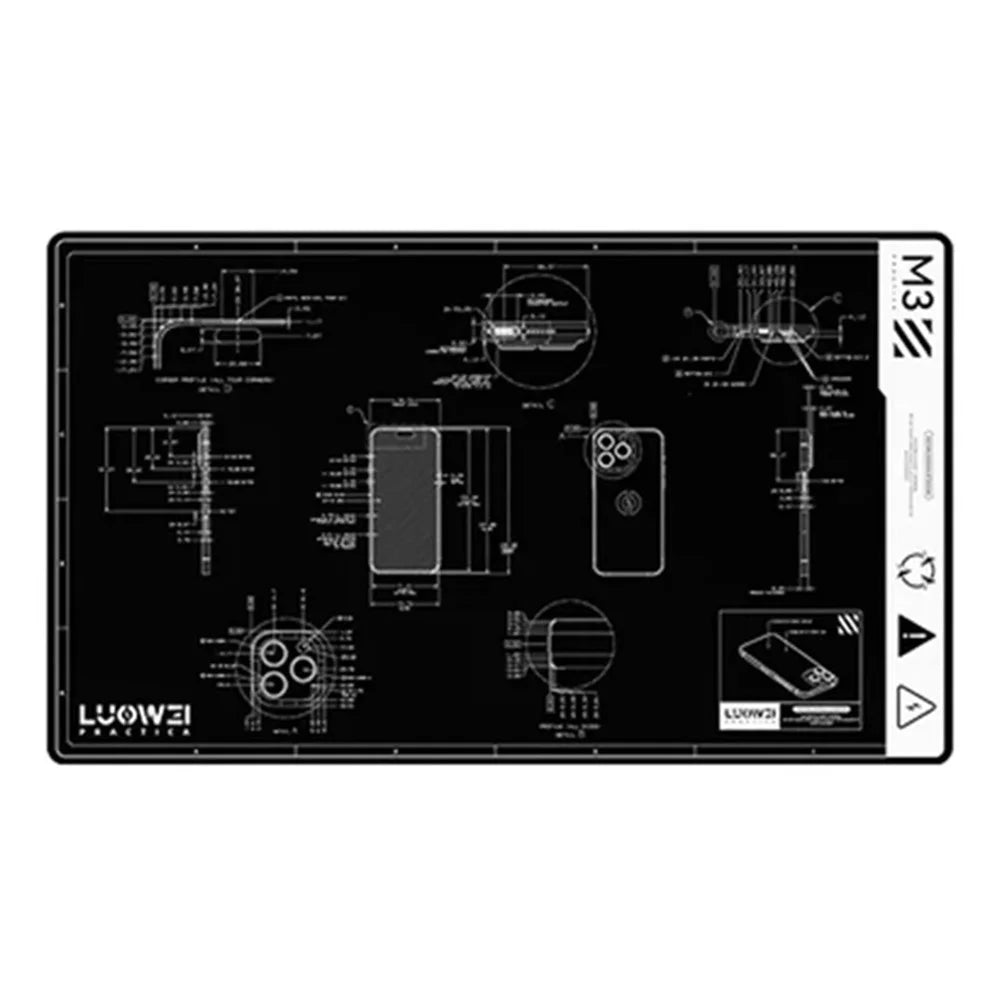 LUOWEI LW-M3 27 Inch Multifunction Repair Mat 500 Degree Celsius Heat Resistant Insulation Pad for Electronics - 1