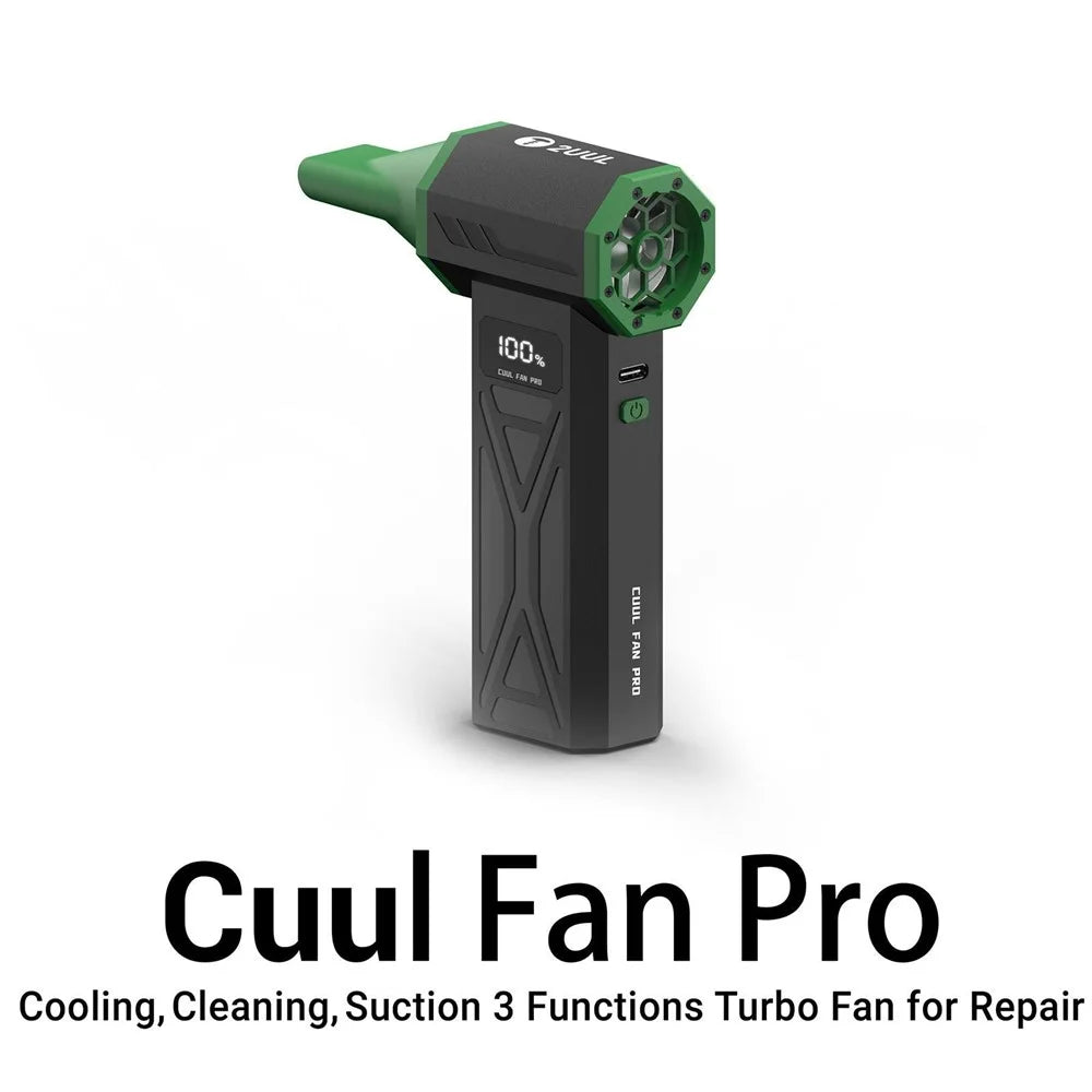 2UUL DA970 Cuul Fan Vac Pro 3 in 1 Turbine Fan Kit 130000RPM Cooling Cleaning Vacuum for Electronics Repair - Black - 2