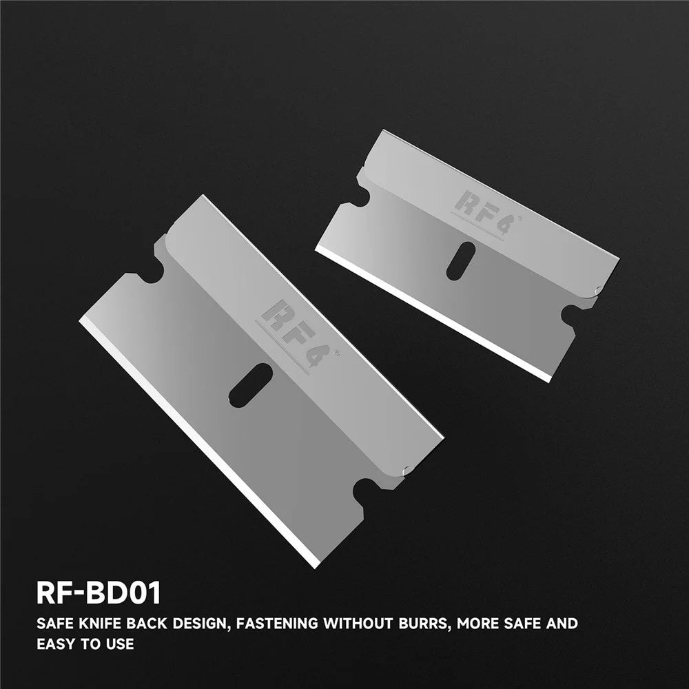 RF4 RF-BD01 100Pcs Single Edge Carbon Steel Blades Ultra Thin Sharp for Phone Screen Repair - 2