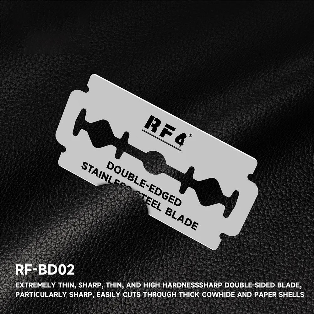RF4 RF-BD02 100Pcs Double-Sided Stainless Steel Blades 0.1mm Thin Sharp Blades for Phone Repair Cutting - 5