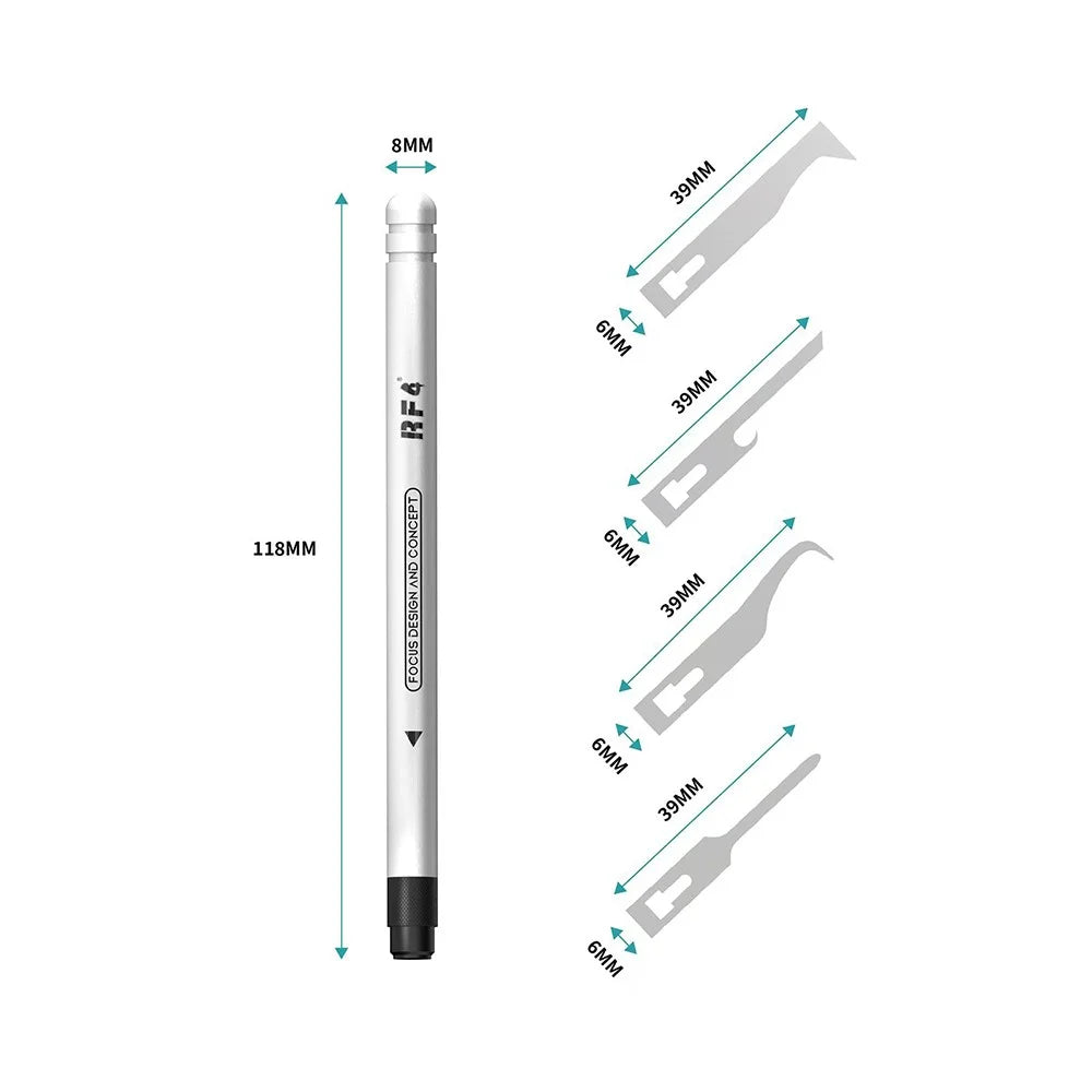 RF4 RF-HD11A 4 in 1 Precision Scraper Blade Handle Set Aluminum Alloy Repair Tool for Electronics Circuit Board - 5