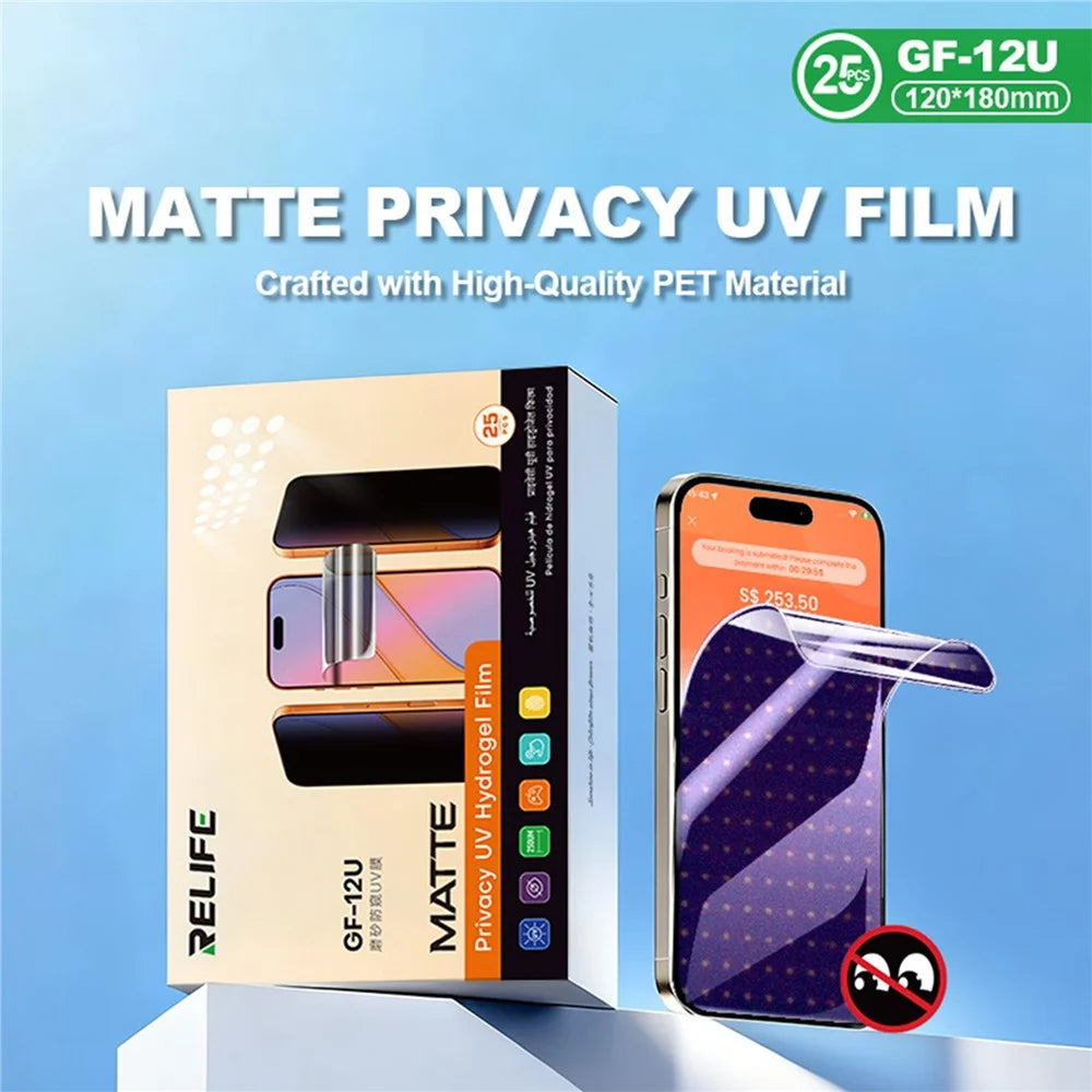 RELIFE GF-12U 25Pcs Privacy Matte UV Film PET Screen Protector for 7 inch Devices - 2