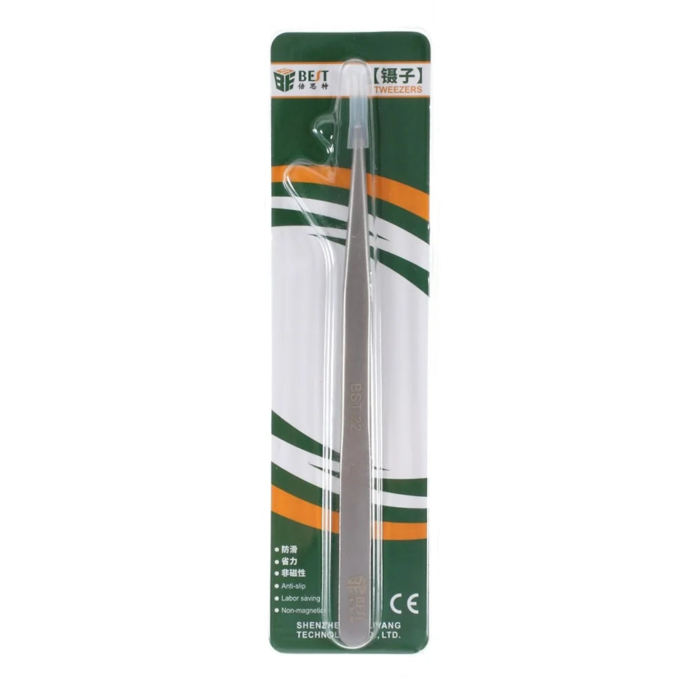 BEST BST-22 Hand Polish Jumper Wire 3D Tweezers for Planting Tin IC Chip Micro Repair Forceps - 7