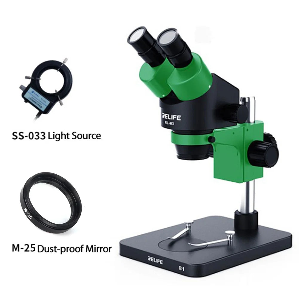 RELIFE RL-M3 Binocular HD Stereo Microscope 0.7-4.5X Continuous Zoom for Phone PCB Electronic Repair Device - 1