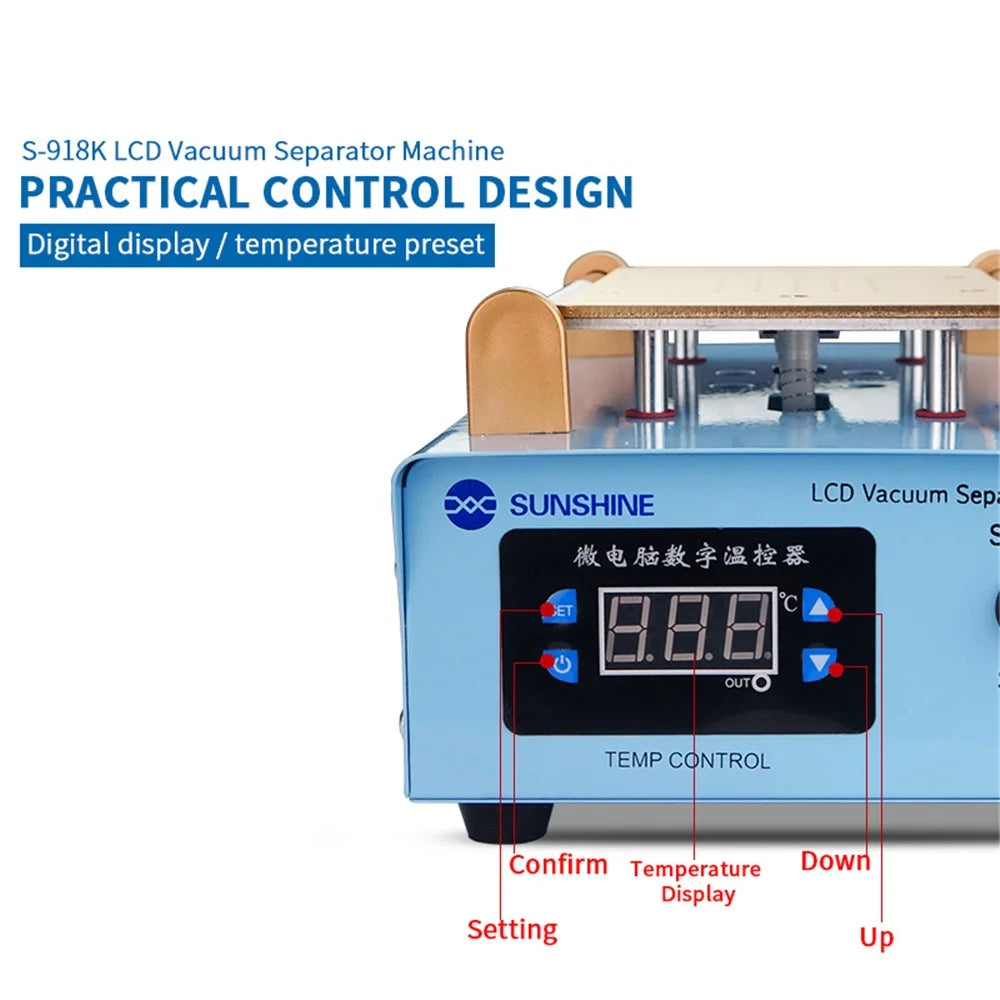 SUNSHINE S-918K 8.5-Inch 110V/220V LCD Vacuum Separator Machine Mobile Phone Display Glass Removing LCD Screen Repair Separator - 5
