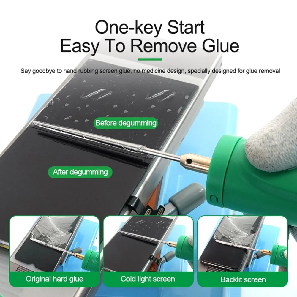 RELIFE RL-056C Electric Glue Remover for Mobile Phone Touch Screen Smart Repair Handle Tool Anti-Skid Glue Removal Machine with 6 Gear Adjustable/LED Light - 3