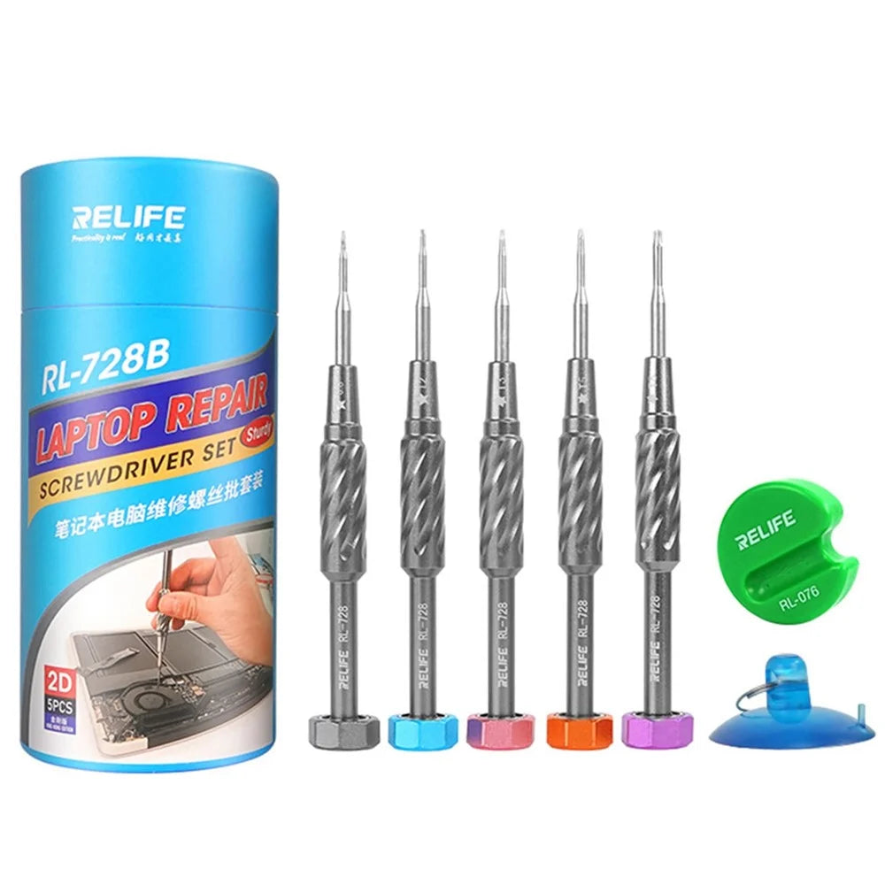 RELIFE RL-728B Magnetic-Absorbed Screwdriver Kit with Small Transparent Suction Cup for Notebook/Laptop Repair - 1