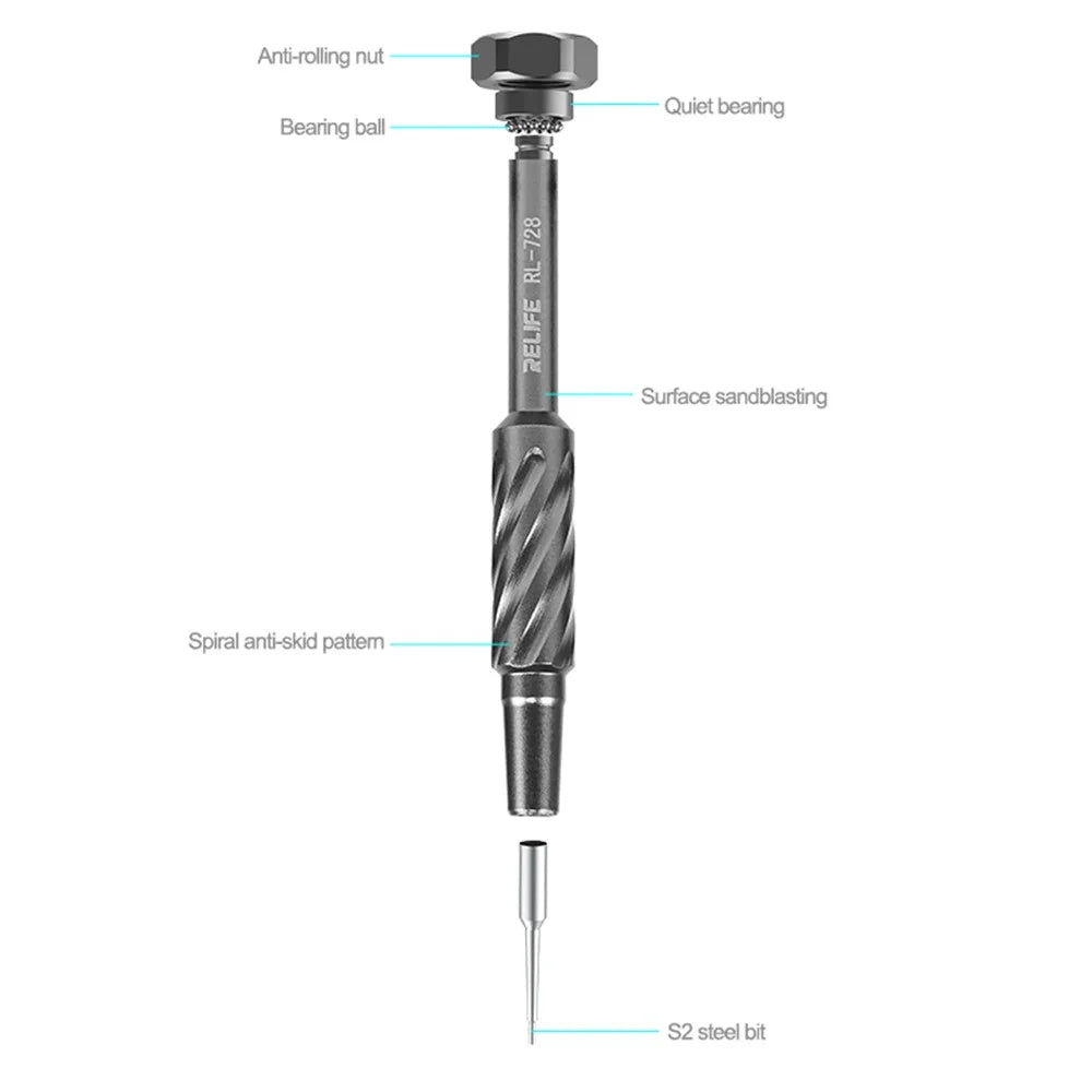 RELIFE RL-728B Magnetic-Absorbed Screwdriver Kit with Small Transparent Suction Cup for Notebook/Laptop Repair - 7