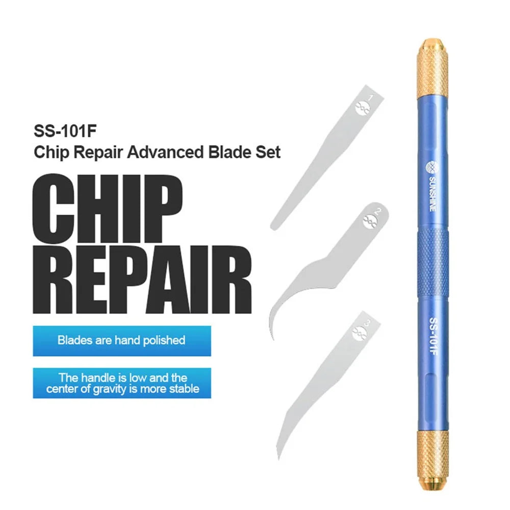 SUNSHINE SS-101F Chip Repair Advanced Blade Set Non-slip Handle Glue Removal Tool for Mobile Phones - 2